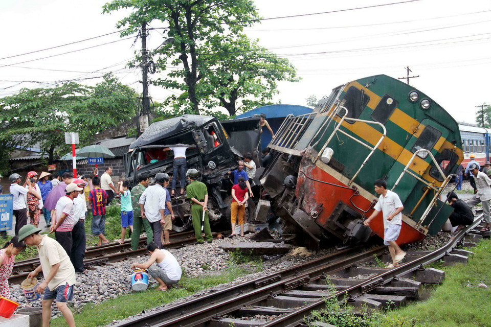 Hiện trường vụ tai nạn. (Nguồn: Thu Hằng/TTXVN)