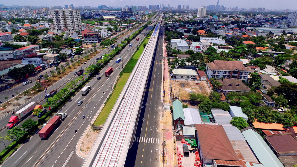 Gói thầu số 1a (Xây dựng đoạn ngầm từ Nhà ga Bến Thành đến ga Nhà hát Thành phố) đã có khối lượng thi công tổng thể đạt khoảng 40% khối lượng hợp đồng. (Ảnh: Hoàng Hải/TTXVN)