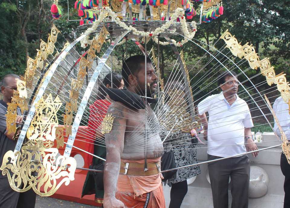 Hơn 10.000 tín đồ Hindu đã tham gia vào một trong những lễ hội lớn nhất của cộng đồng người Ấn Độ tại Singapore. (Ảnh: Việt Hải/TTXVN)