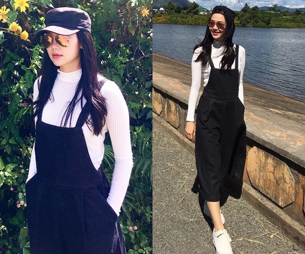 Cô nàng ca sỹ, diễn viên tài năng này trông thật lạ lẫm với phong cách thể thao khỏe khoắn. Giày sneakers là món đồ bất ly thân của cô nàng những ngày gần đây bởi sự tiện dụng và thoải mái.