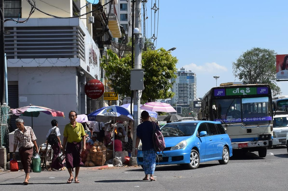 Đường phố ở trung tâm Yangon. (Ảnh: Sơn Nam/Vietnam+)
