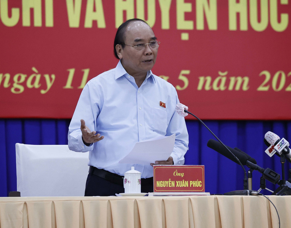 Chủ tịch nước Nguyễn Xuân Phúc phát biểu. (Ảnh: Thống Nhất/TTXVN)