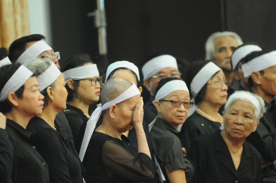 Người thân của nguyên Chủ tịch nước, Đại tướng Lê Đức Anh tham gia Lễ viếng tại Thành phố Hồ Chí Minh. (Nguồn: TTXVN)