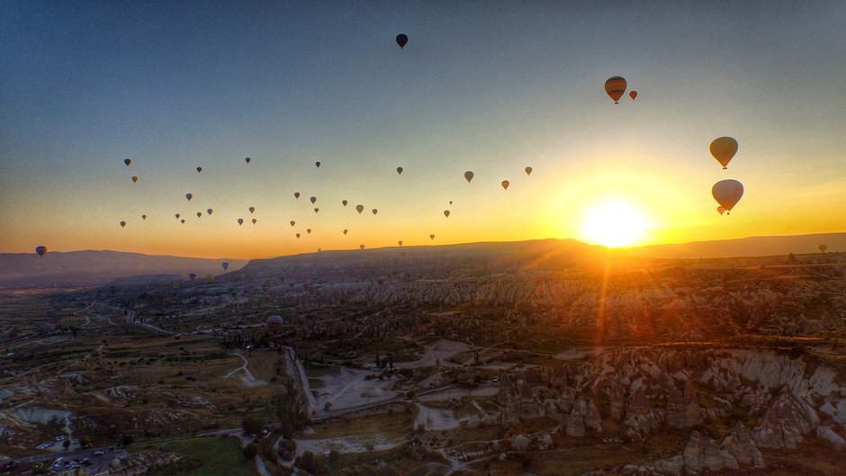 Bầu trời khinh khí cầu ở Thổ Nhĩ Kỳ. (Nguồn: CCTVNews)