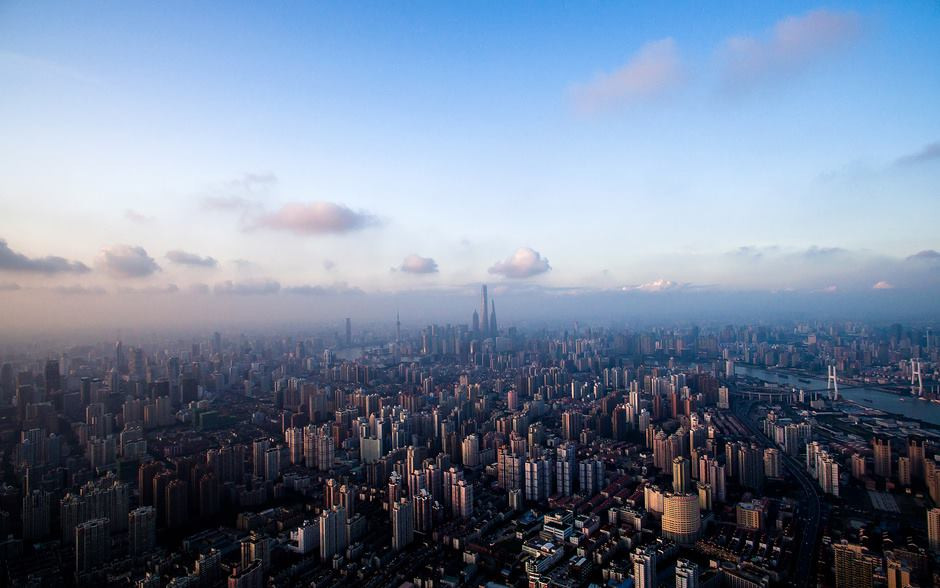 Cảnh thành phố Thượng Hải (Trung Quốc) nhìn từ trên cao. (Nguồn: CCTVNews)