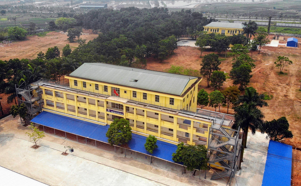 Khu khám và chữa bệnh của Bệnh viện dã chiến Mê Linh. (Ảnh: Danh Lam/TTXVN)