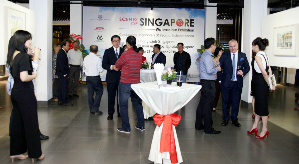 Triển lãm sẽ giới thiệu tới công chúng 25 tác phẩm của 25 họa sỹ thuộc nhóm Cộng đồng màu nước SWS. (Ảnh: Doãn Đức/Vietnam+)