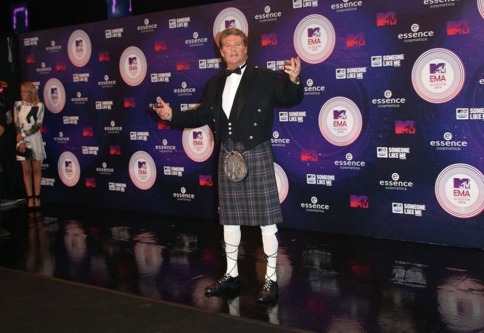 David Hasselhoff đến buổi trao giải MTV European Music 2014 ở Glasgow năm 2014. (Nguồn: Sputniknews)