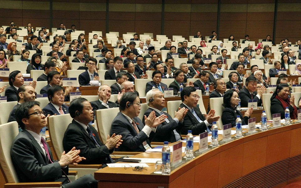 Các đại biểu dự lễ khai mạc. (Ảnh: Văn Điệp/TTXVN)