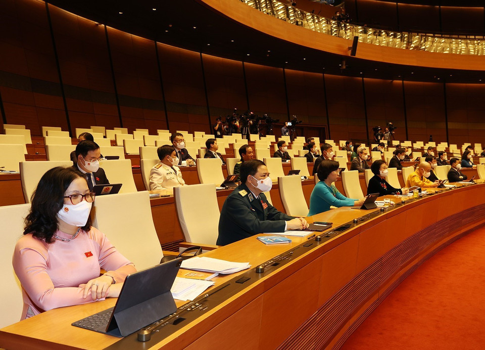 Các đại biểu Quốc hội dự Lễ khai mạc Kỳ họp thứ 2, Quốc hội khóa XV. (Ảnh: Trí Dũng/TTXVN)