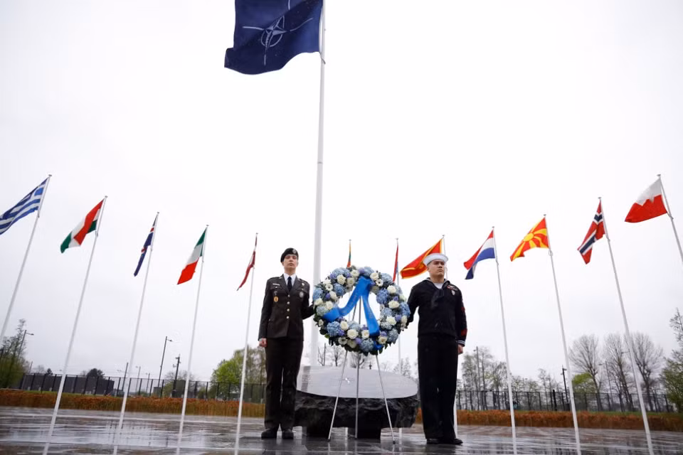 Tổ chức Hiệp ước Bắc Đại Tây Dương (NATO) ngày 4/4/2024 đã kỷ niệm 75 năm thành lập tại trụ sở ở Brussels (Bỉ). (Ảnh: AFP/TTXVN)