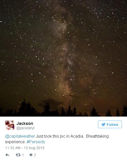 Cộng đồng mạng thích thú khoe những bức ảnh chụp mưa sao băng. (Nguồn: RT)