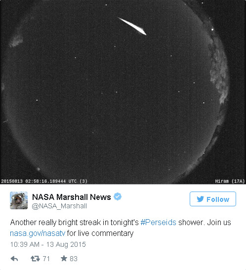 Những ngôi sao băng nhìn rất rõ ràng do to hơn, sáng hơn và có vệt đuôi dài hơn. (Nguồn: RT)