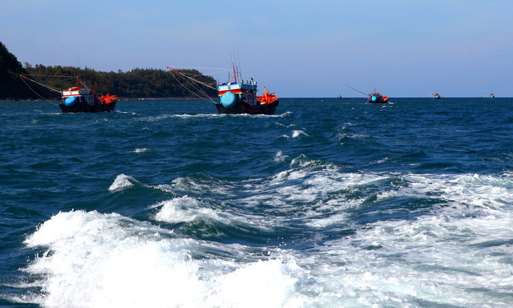 Có điện lưới quốc gia, ngư dân thêm vững tâm bám biển xây dựng quê hương và bảo vệ chủ quyền biển đảo thân yêu của Tổ quốc. (Ảnh: Ngọc Hà/TTXVN)