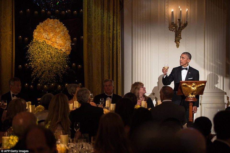 Buổi chiêu đãi diễn ra ở phòng Phía Đông của Nhà Trắng. (nguồn: Dailymail)