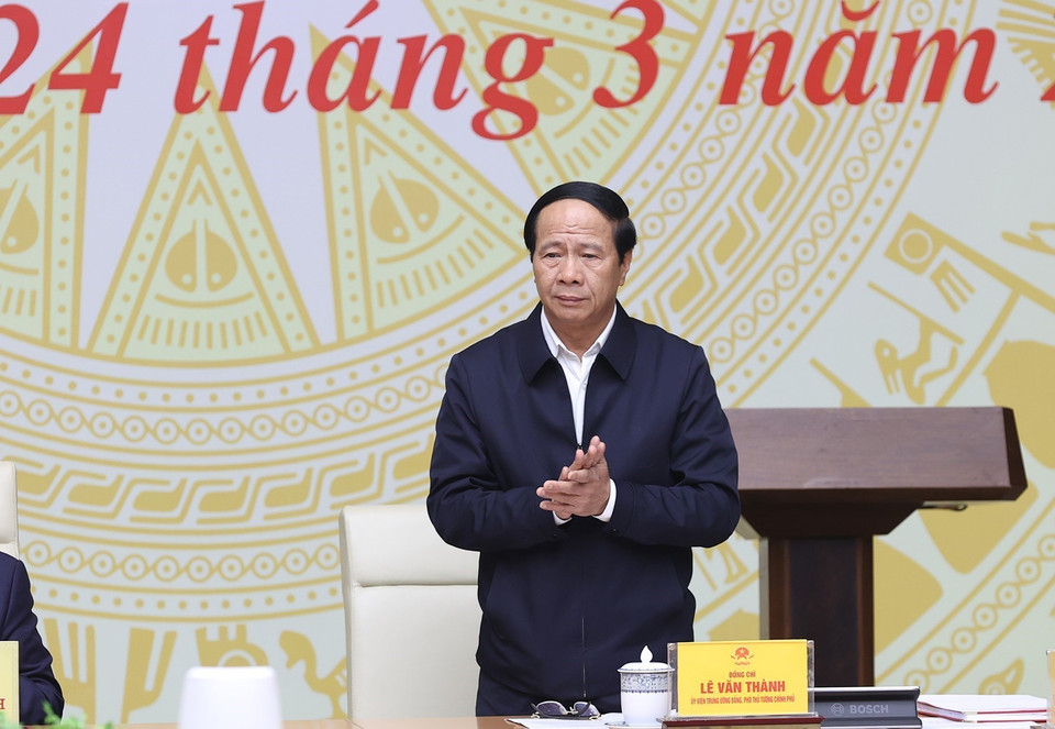 Phó Thủ tướng Lê Văn Thành dự hội nghị. (Ảnh: Dương Giang/TTXVN)
