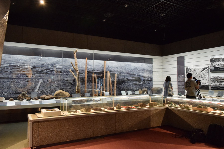 Khu vực ghi lại hình ảnh Nagasaki sau khi bị ném bom nguyên tử. (Ảnh: Cẩm Tuyến/Vietnam+)