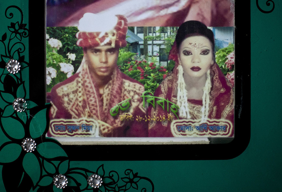 Ảnh cưới của Mohammad Sujon Mia và Mousammat Akhi Akhter. (Nguồn: Getty Images)