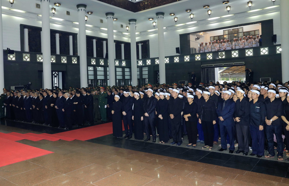 Quang cảnh lễ truy điệu. (Nguồn: TTXVN)