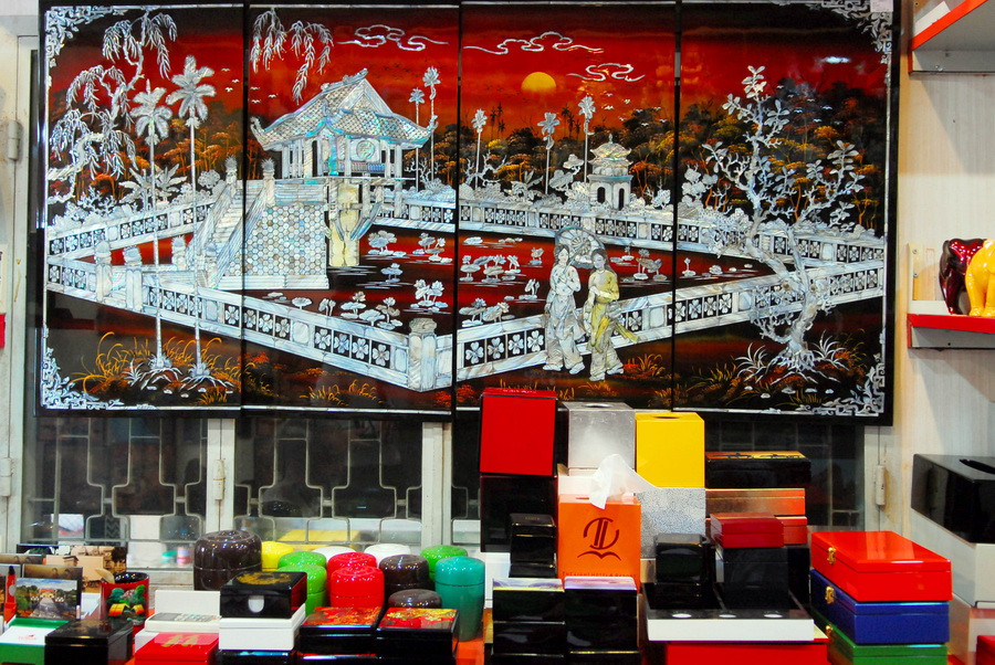 Làng nghề được công nhận là di sản văn hóa phi vật thể cấp quốc gia. (Ảnh: Mạnh Linh/TTXVN)