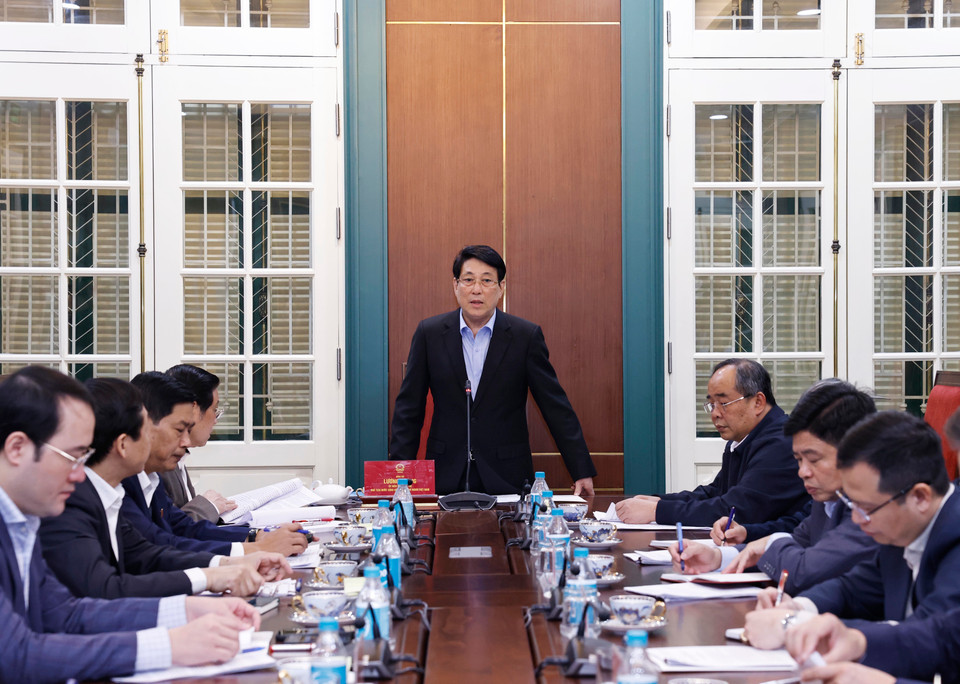 Chủ tịch nước Lương Cường làm việc với Ban Nội chính Trung ương – Cơ quan Thường trực của Ban Chỉ đạo Cải cách Tư pháp Trung ương. (Ảnh: Lâm Khánh/TTXVN)