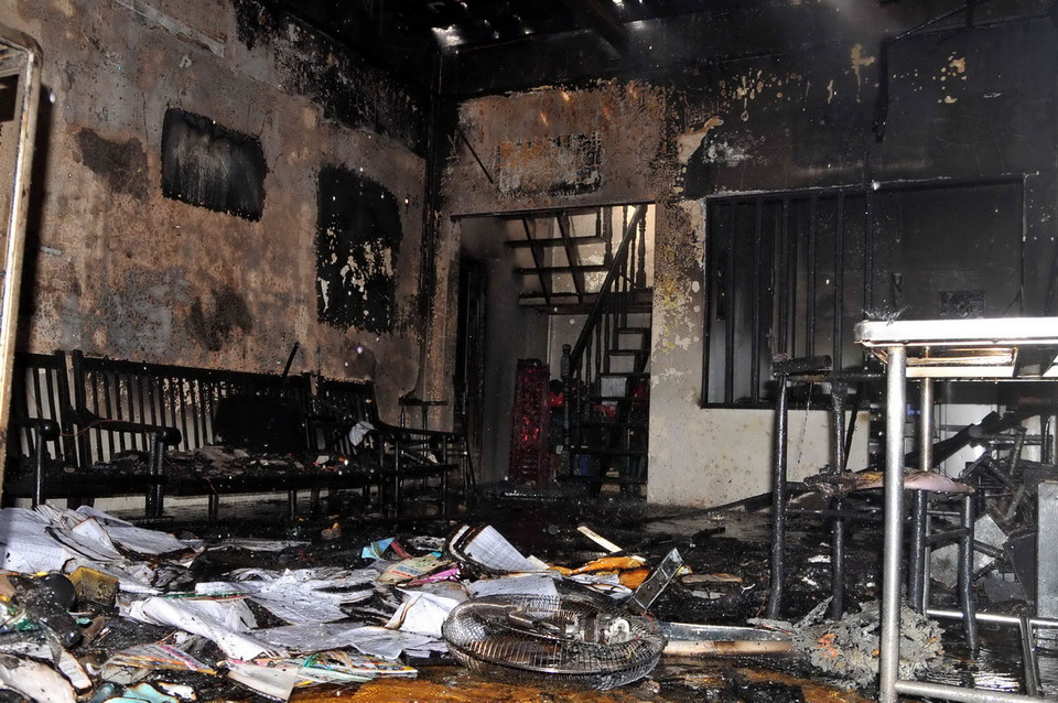 Hiện trường vụ cháy. (Ảnh: An Hiếu/TTXVN) 