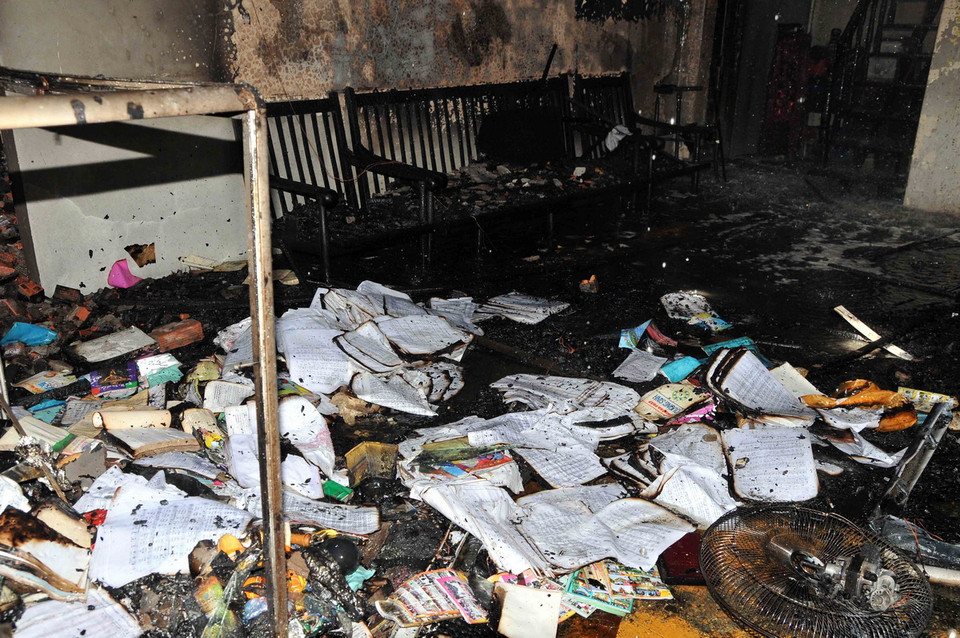 Hiện trường vụ cháy. (Ảnh: An Hiếu/TTXVN) 