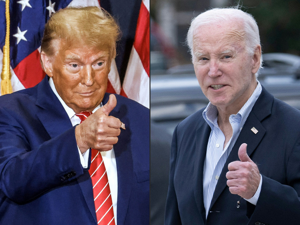 Đương kim Tổng thống Mỹ Joe Biden (phải) và cựu Tổng thống Donald Trump. (Ảnh: AFP/TTXVN)