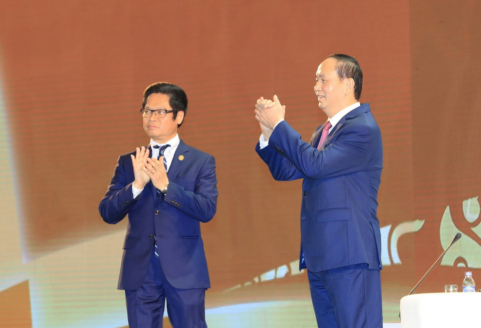 Chủ tịch nước Trần Đại Quang đến dự Phiên khai mạc Hội nghị Thượng đỉnh Doanh nghiệp APEC 2017 (CEO Summit 2017). (Nguồn: TTXVN)