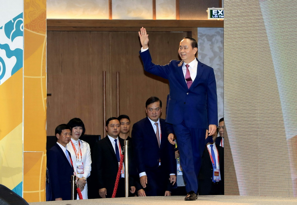 Chủ tịch nước Trần Đại Quang đến dự Phiên khai mạc Hội nghị Thượng đỉnh Doanh nghiệp APEC 2017 (CEO Summit 2017). (Nguồn: TTXVN)