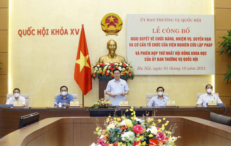 Chủ tịch Quốc hội Vương Đình Huệ phát biểu chỉ đạo. (Ảnh: Doãn Tấn/TTXVN)