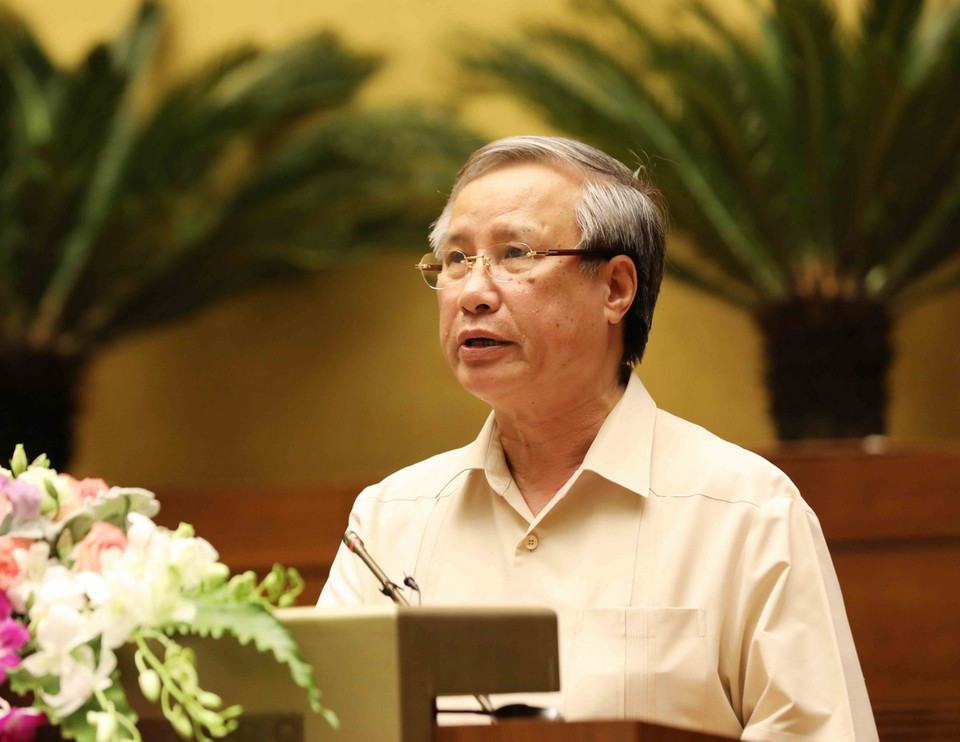 Ủy viên Bộ Chính trị, Thường trực Ban Bí thư Trung ương Đảng Trần Quốc Vượng tới dự và phát biểu chỉ đạo hội nghị. (Ảnh: Phương Hoa/TTXVN)