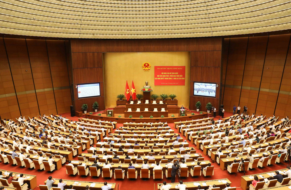 Sáng 29/6, tại Hà Nội, Ban Tuyên giáo Trung ương tổ chức Hội nghị Cán bộ toàn quốc học tập, quán triệt, triển khai thực hiện Nghị quyết Trung ương 7, Khóa XII của Đảng. (Ảnh: Phương Hoa/TTXVN)