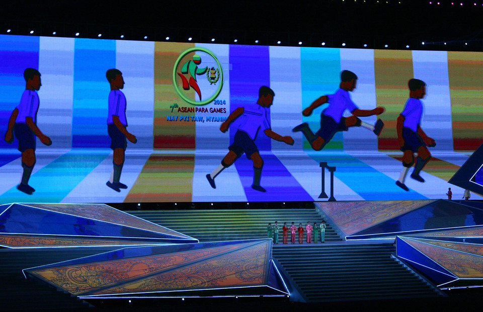 Chương trình nghệ thuật ở lễ khai mạc Para Games 7. (Ảnh: Huy Hùng/TTXVN)