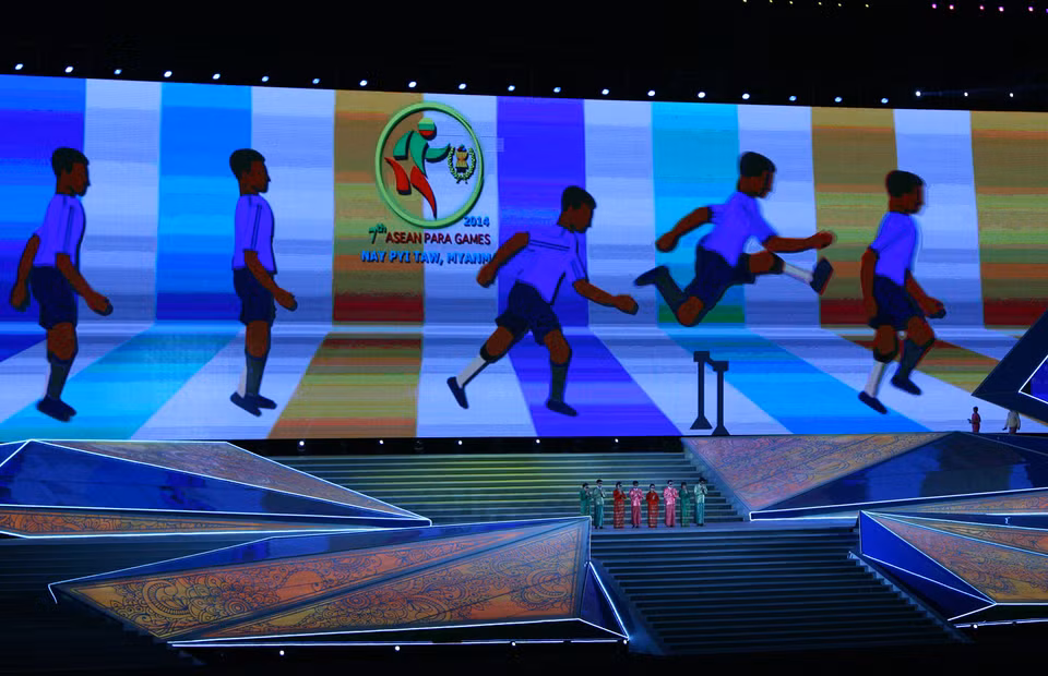 Chương trình nghệ thuật ở lễ khai mạc Para Games 7. (Ảnh: Huy Hùng/TTXVN)