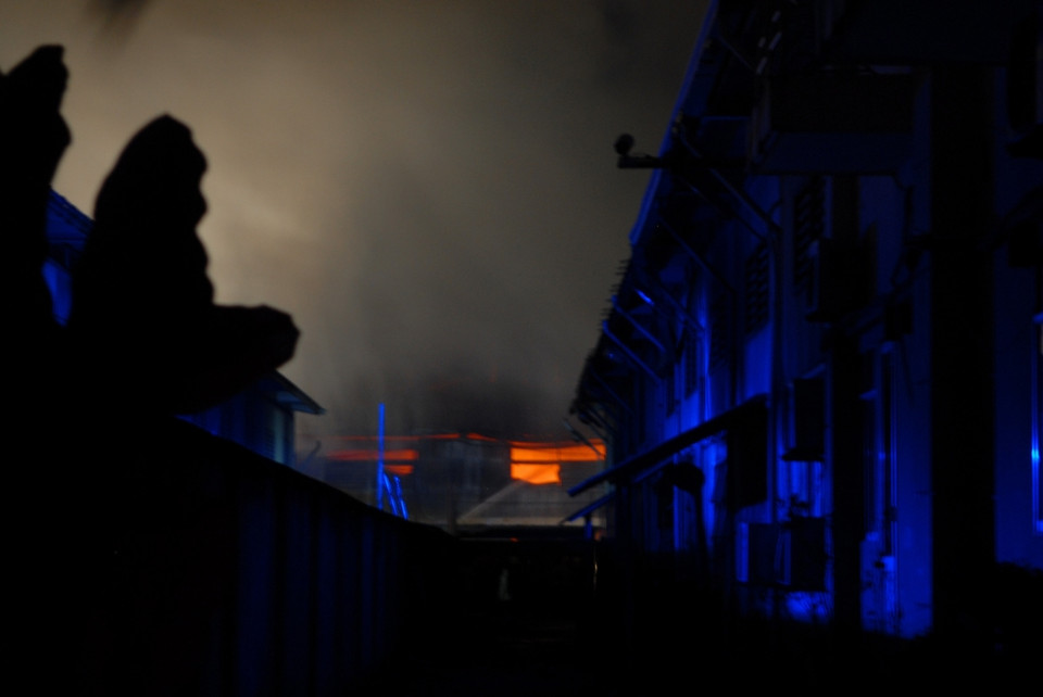  Hiện trường vụ cháy. (Ảnh: Mạnh Linh/TTXVN)