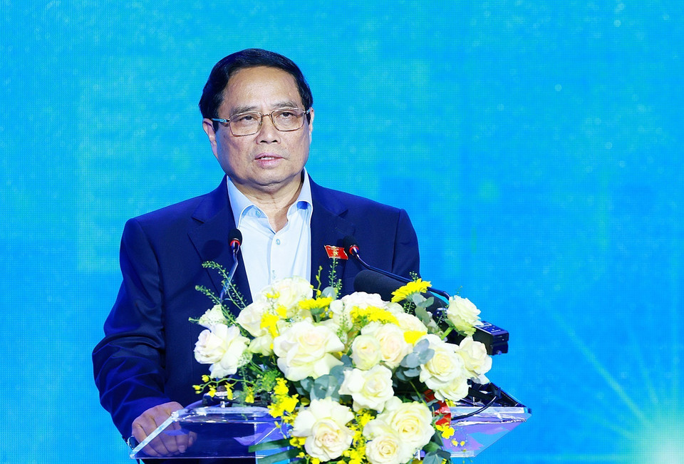 Thủ tướng Phạm Minh Chính phát biểu. (Ảnh: Dương Giang/TTXVN)