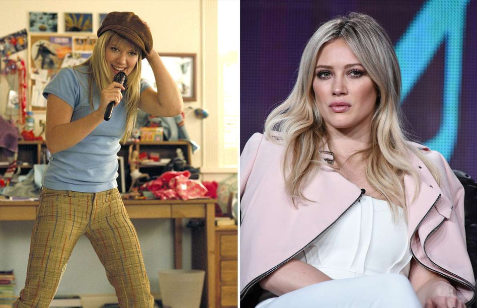 Hilary Duff (2003 và 2015) nổi tiếng khi tham gia vào bộ phim Lizzy McGuire. (Nguồn: AP)