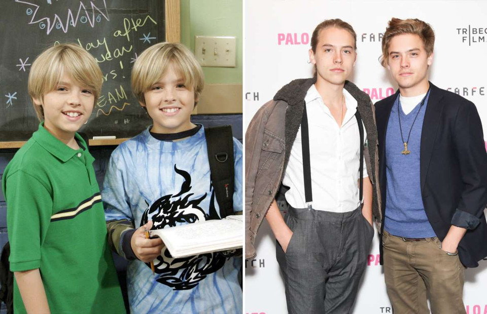Cặp song sinh Cole và Dylan Sprouse (2005 và 2014) đóng vai Zack và Cody trong phim Cuộc sống thượng hạng của Zack và Cody. (Nguồn: Rex)