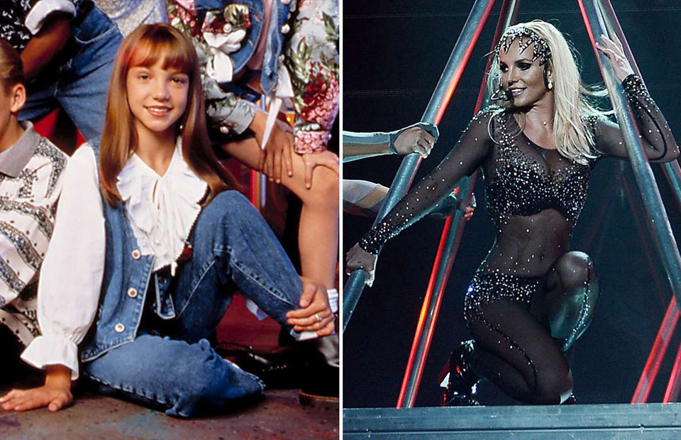 Britney Spears (1993 và 2015) là bạn đồng trang lứa của Justin Timberlake. (Nguồn: Getty Images)