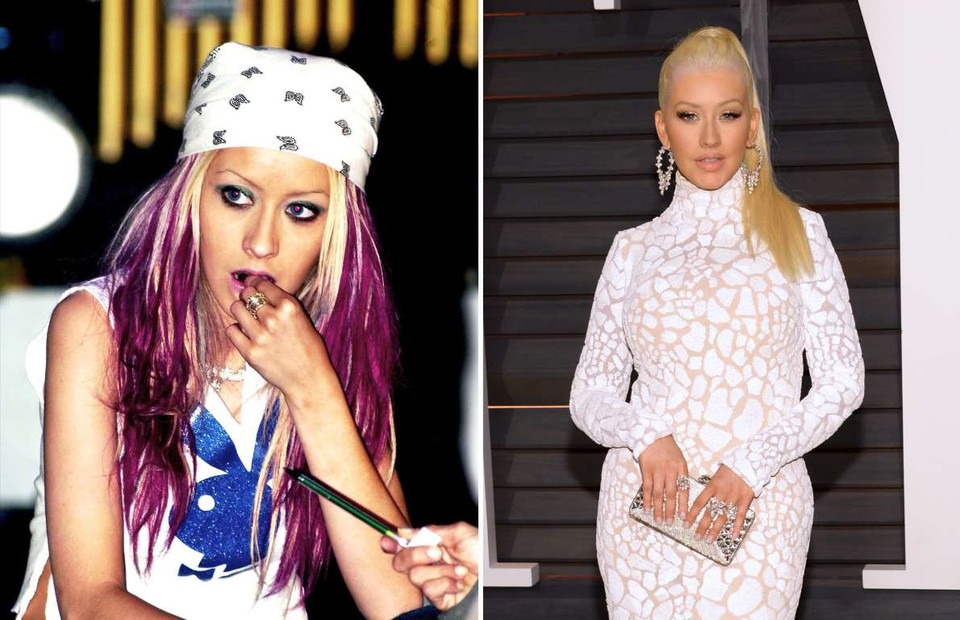 Christina Aguilera (2000 và 2015) cũng là một trong những học viên xuất sắc của câu lạ bộ âm nhạc The Mickey Mouse. (Nguồn: AP)