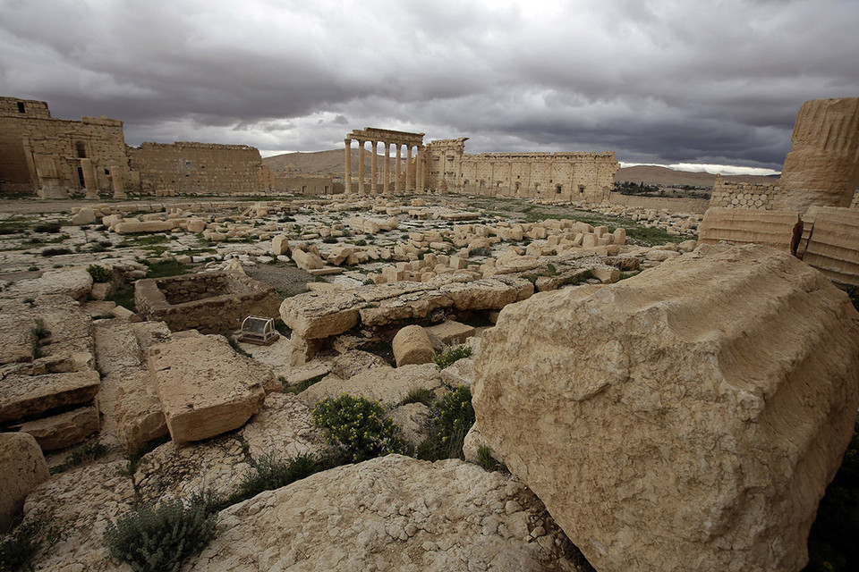 Khu vực sân của đền thờ của Baal. (Nguồn: AFP)
