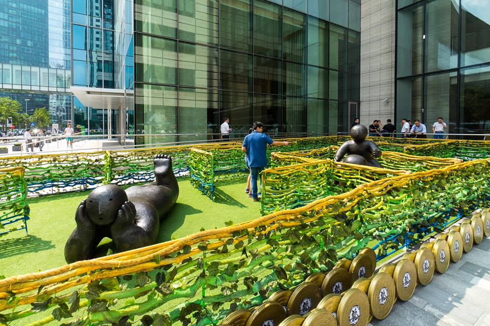 Triển lãm nhằm giáo dục trẻ em về những vấn đề môi trường. (Nguồn: CCTVNews)