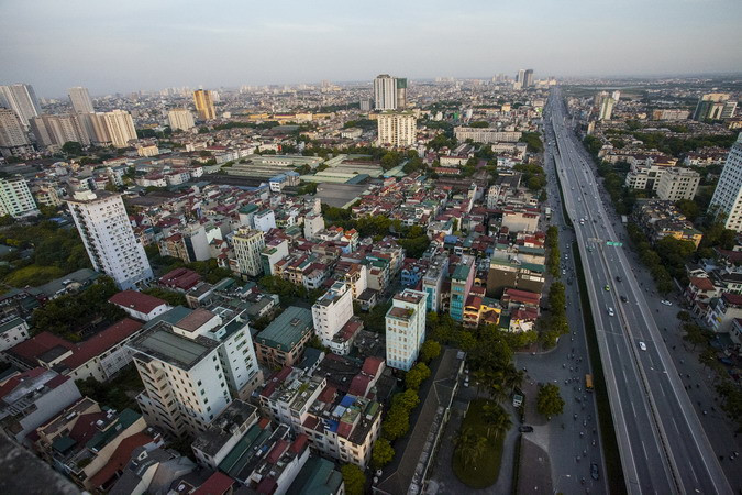 Quận Thanh Xuân nhìn từ trên cao. (Ảnh: Trọng Đạt/TTXVN)