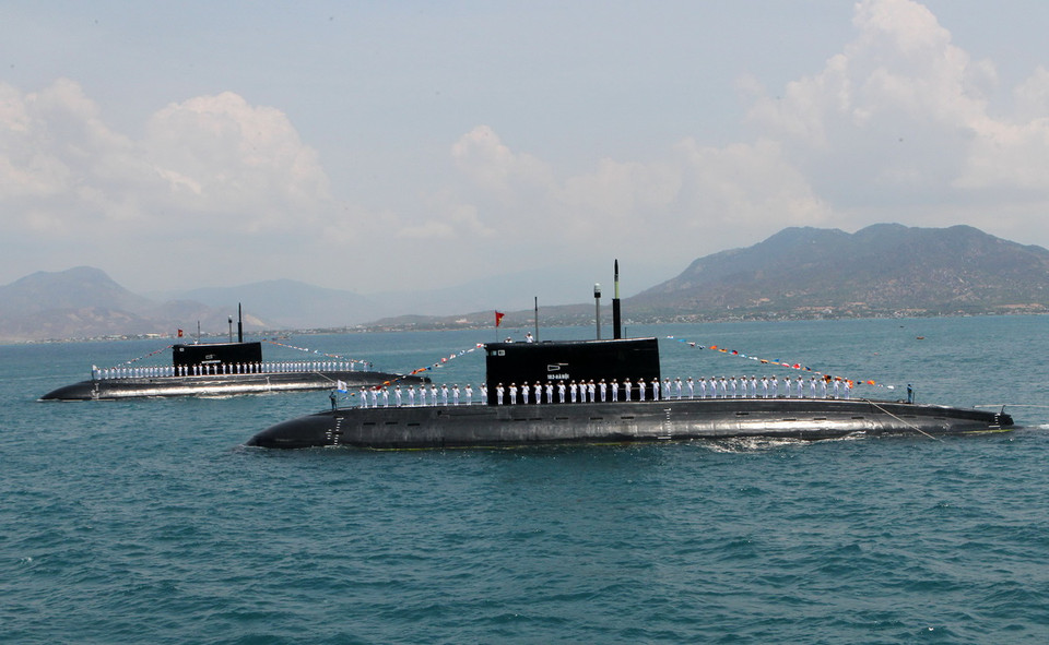  Tàu ngầm mới được trang bị của Hải quân Nhân dân Việt Nam. (Ảnh: Nguyễn Khang/TTXVN) 