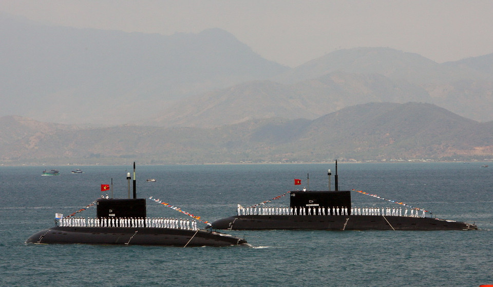 Tàu ngầm mới được trang bị của Hải quân Nhân dân Việt Nam. (Ảnh: Nguyễn Khang/TTXVN)