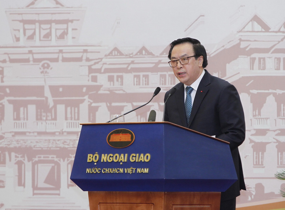 Trưởng ban Đối ngoại Trung ương Hoàng Bình Quân phát biểu. (Ảnh: Lâm Khánh/TTXVN)