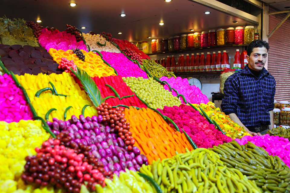 Những loại rau được bày bán ở Damascus. (Nguồn: Sputniknews)