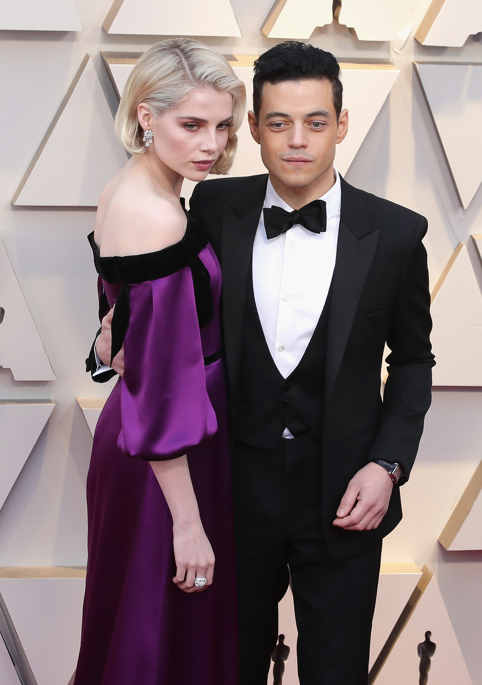 Cặp đôi diễn viên Rami Malek and Lucy Boynton. (Nguồn: Getty Images)