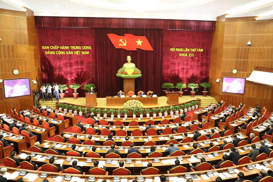 Sáng 2/10/2018, Hội nghị lần thứ tám Ban Chấp hành Trung ương Đảng Cộng sản Việt Nam khóa XII khai mạc trọng thể tại Trụ sở Trung ương Đảng, Hà Nội. (Ảnh: Trí Dũng/TTXVN)